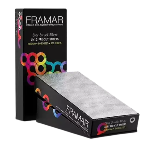 [PCE-512-MSIL] Framar 5x12 Pre-Cut Embossed 500 Sheets Star Struck Silver Medium