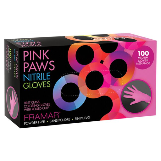 [GLV-PP-LRG] Framar Pink Paws Nitrile Gloves - Large
